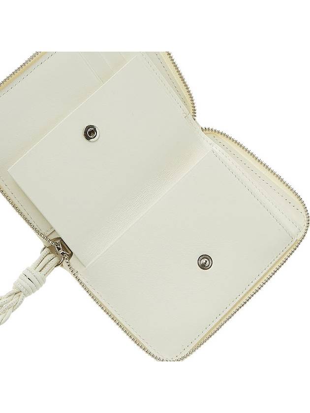 Logo Pocket Zipper Round Half Wallet White - JIL SANDER - BALAAN 9