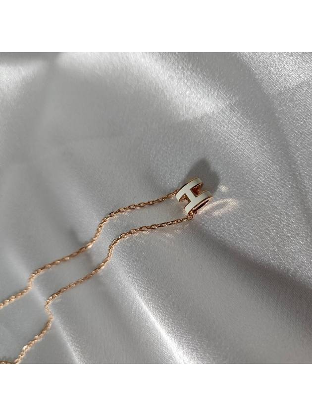 Mini Pop H Pendant Rose Gold & Blanc - HERMES - BALAAN 4