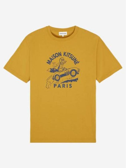 Racing Fox Short Sleeve T-Shirt Yellow - MAISON KITSUNE - BALAAN 2