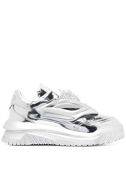 Odyssey Metallic Low Top Sneakers Silver - VERSACE - BALAAN 2