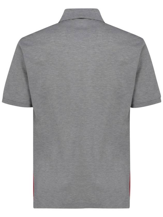 Men's Three Stripes Pocket Mercerized Short Sleeve Polo Shirt Light Grey - THOM BROWNE - BALAAN 6