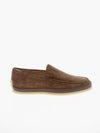 Men's Suede Slip-ons Loafers Brown - TOD'S - BALAAN 3