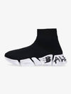 Speed ​​2.0 Graffiti Knit High Top Sneakers Black - BALENCIAGA - BALAAN 2