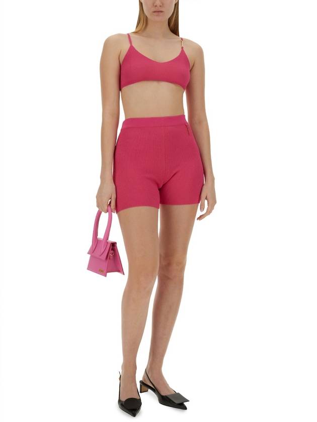 Le Bandeau Pralu Logo Knit Bra Pink - JACQUEMUS - BALAAN 3