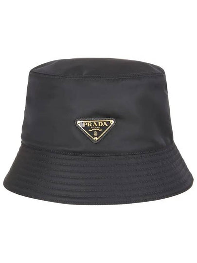 Re-Nylon Triangle Logo Bucket Hat Black - PRADA - BALAAN 2