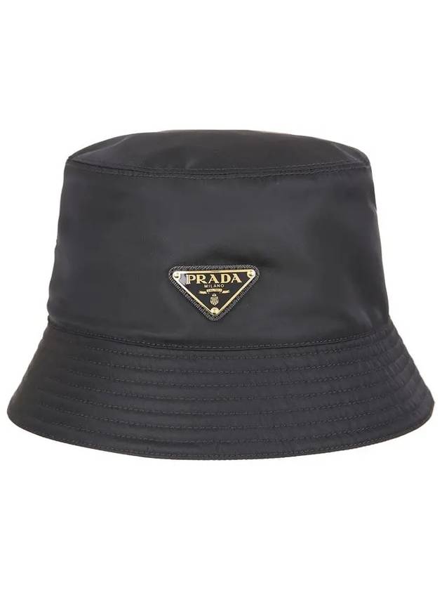 Re-Nylon Triangle Logo Bucket Hat Black - PRADA - BALAAN 3