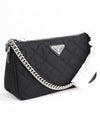 Women s shoulder bag quilting triangle logo nylon black cross 1BH026 - PRADA - BALAAN 4