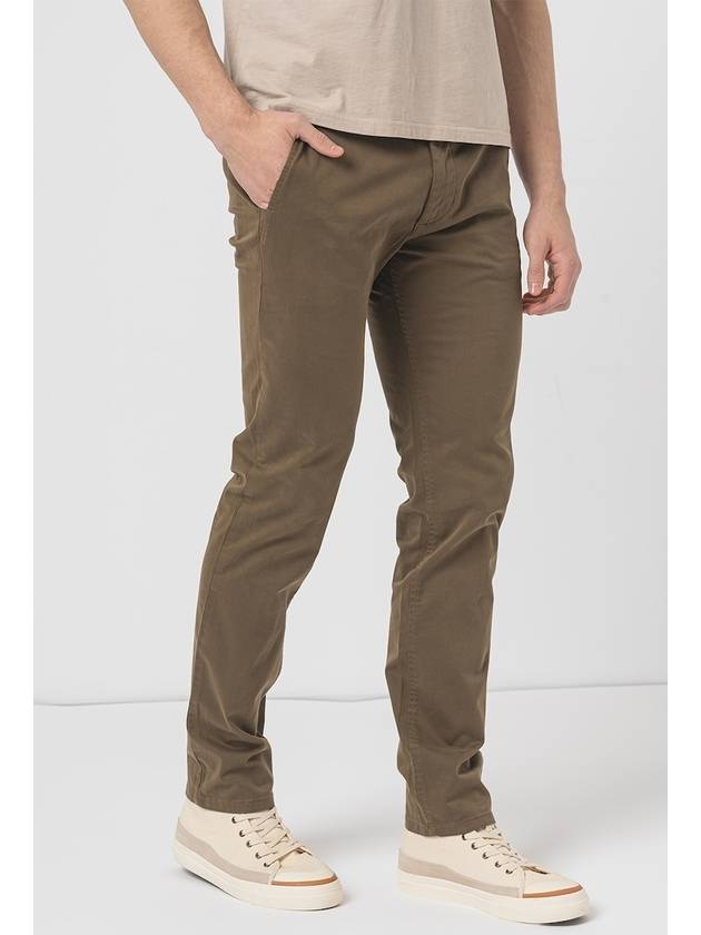 Slim Fit Stretch Cotton Satin Chino Straight Pants Open Green - HUGO BOSS - BALAAN 3