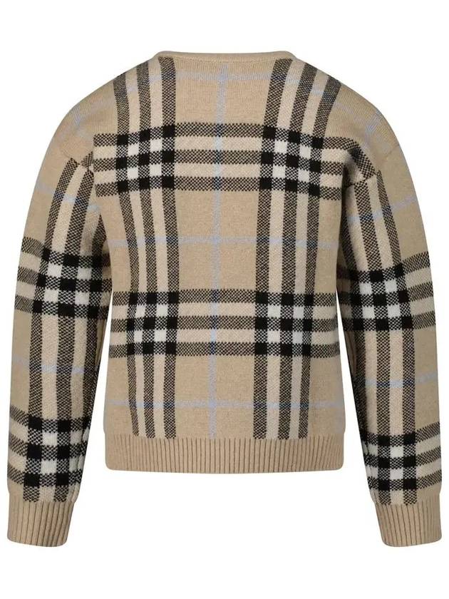 Kids Check Cardigan Pale Sand - BURBERRY - BALAAN 4