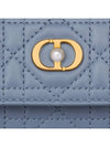 Dior Jolie Glycine Denim Blue Cannage Sheepskin Card Wallet S3102UNJB - DIOR - BALAAN 4