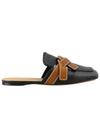 Gate Flat Leather Mule Black - LOEWE - BALAAN.