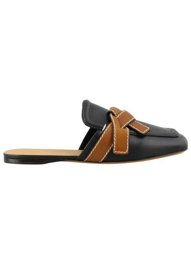 Gate Flat Leather Mule Black - LOEWE - BALAAN 1