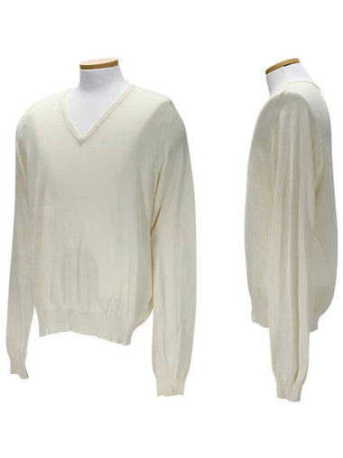 521854A1 V0093 Ivory long sleeve knit - CP COMPANY - BALAAN 1