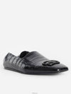 Men's Cozy BB Crocodile Loafers Black - BALENCIAGA - BALAAN.