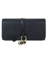 Alphabet Charm Leather Flap Long Wallet Black - CHLOE - BALAAN.