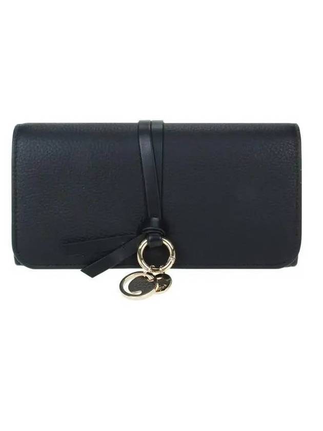 Alphabet Charm Leather Flap Long Wallet Black - CHLOE - BALAAN 1