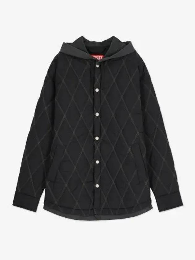 J-Romeo Quilted Hooded Jacket Black - DIESEL - BALAAN 2