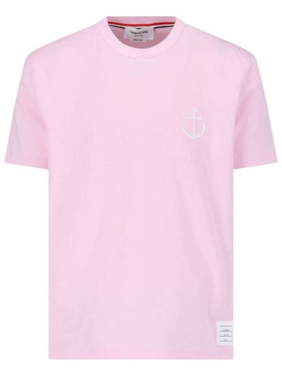 Midweight Jersey Anchor Short Sleeve T-Shirt Pink - THOM BROWNE - BALAAN 2