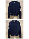 Men's Stitch Classic Handmade Cashmere Knit Top Navy - THOM BROWNE - BALAAN.