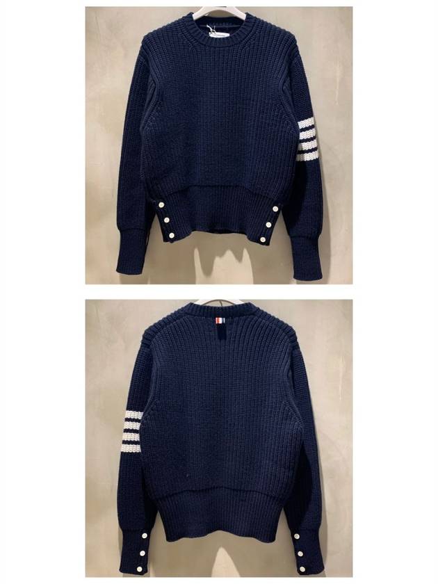 Men's Stitch Classic Handmade Cashmere Knit Top Navy - THOM BROWNE - BALAAN 5