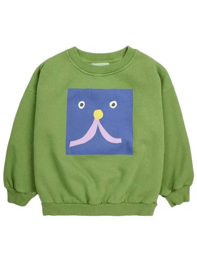 Kids Funny Face Sweatshirt Green B224AC033 380 - BOBO CHOSES - BALAAN 1