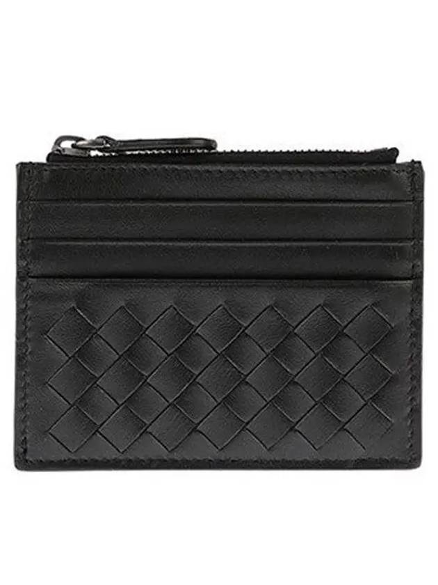 Intrecciato Zipper Card Wallet Black - BOTTEGA VENETA - BALAAN 2