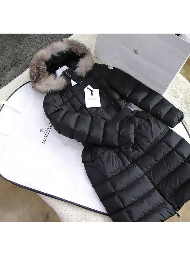 Khloe Long Down Jacket Black - MONCLER - BALAAN 6