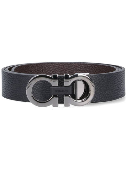 Reversible Gancini Belt Black Hickory - SALVATORE FERRAGAMO - BALAAN 2