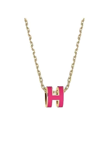 Mini Pop H Pendant Necklace Gold Rose Extreme - HERMES - BALAAN 1