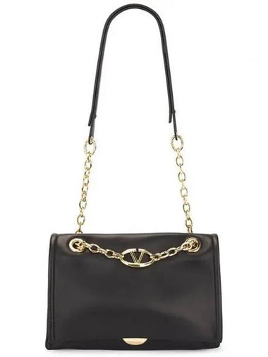 V Logo Signature Chain Shoulder Bag Black - VALENTINO - BALAAN 1