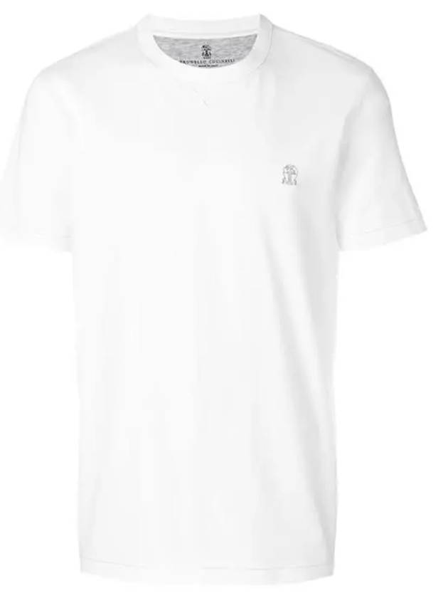 Chest Logo Short Sleeve T-Shirt White - BRUNELLO CUCINELLI - BALAAN 2