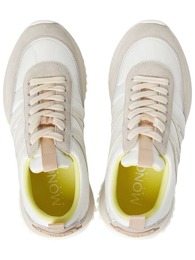 Women's Pacey Nylon Suede Leather Low Top Sneakers White Beige - MONCLER - BALAAN 3