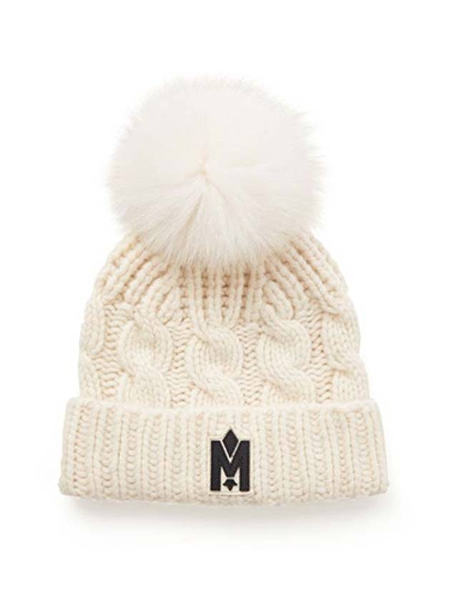 Nina White Natural Cashmere Fox Fur Beanie NINAC0275 - MACKAGE - BALAAN 1