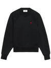 Small Heart Logo Sweatshirt Black - AMI - BALAAN 3