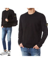 Compass Badge Ribbed Cotton Knit Top Black - STONE ISLAND - BALAAN 3