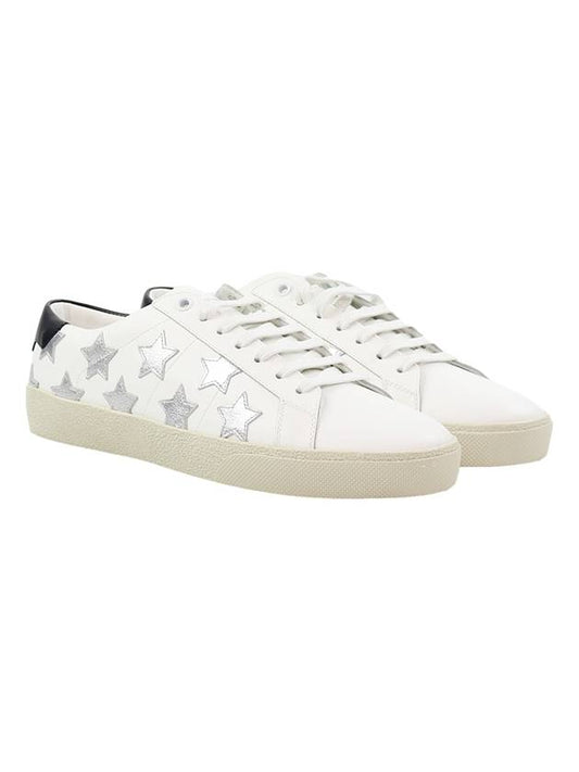 Star Patch Low Top Sneakers Black White - SAINT LAURENT - BALAAN 2