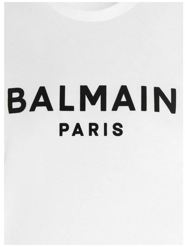 Logo Crew Neck Short Sleeve T-Shirt White - BALMAIN - BALAAN 5