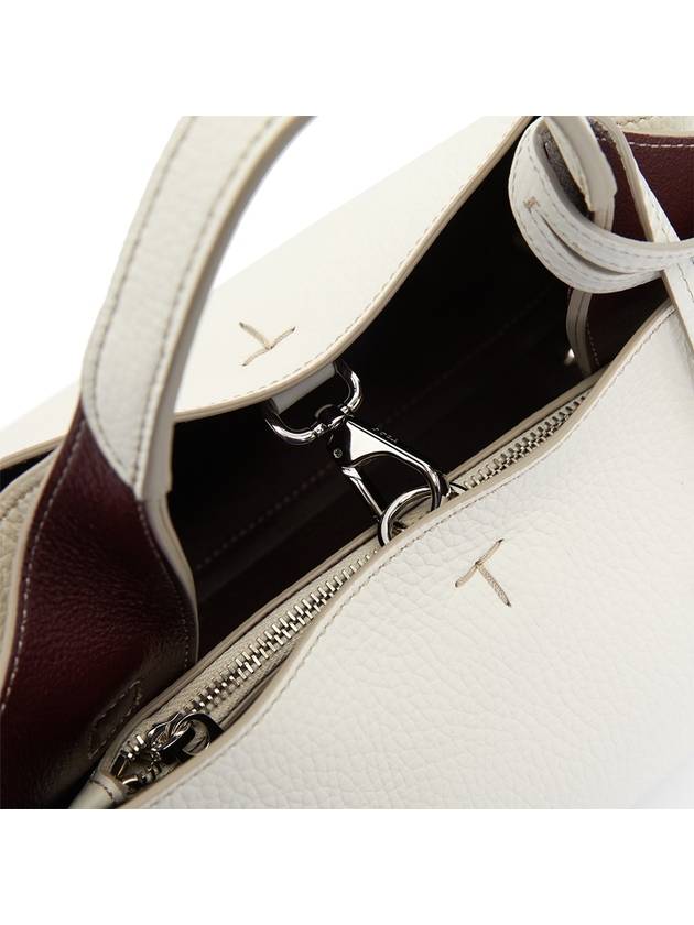 Logo Charm Leather Micro Tote Bag White - TOD'S - BALAAN 11