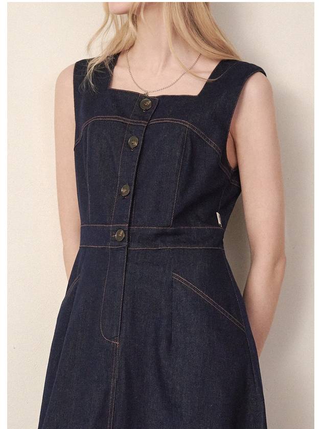 Verbena Denim Sleeveless Long Dress Navy - MICANE - BALAAN 5