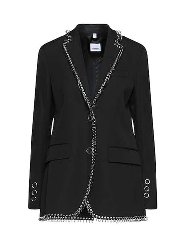 Women's Sidon Ring Pierced Jacket Black - BURBERRY - BALAAN 1