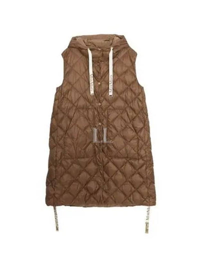 Sisoft Double-Sided Drawstring Hooded Padded Long Vest Brown - MAX MARA - BALAAN 2