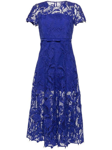 Self-Portrait Cobalt Lace Midi Dress Clothing - SELF PORTRAIT - BALAAN 1