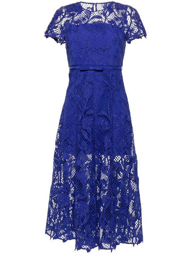 Self-Portrait Cobalt Lace Midi Dress Clothing - SELF PORTRAIT - BALAAN 1