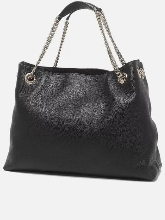 Pebbled Leather Medium Chain Handbag Soho Black - GUCCI - BALAAN 3