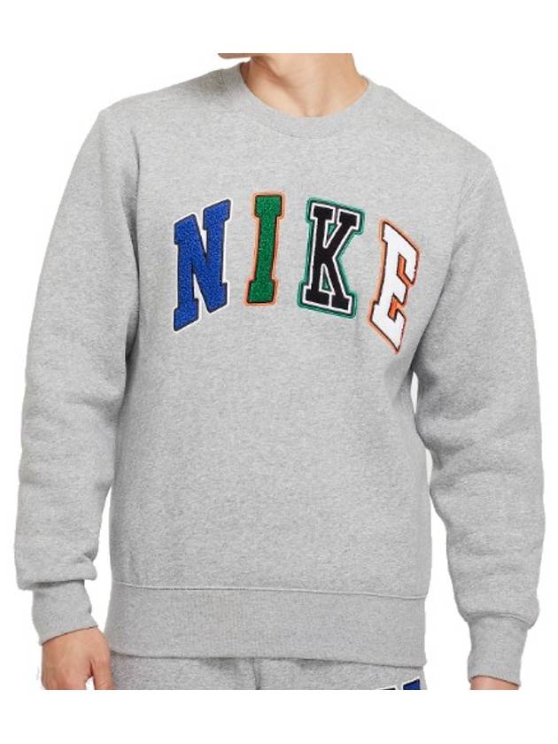 Club Crew Neck Sweatshirt Grey - NIKE - BALAAN 1