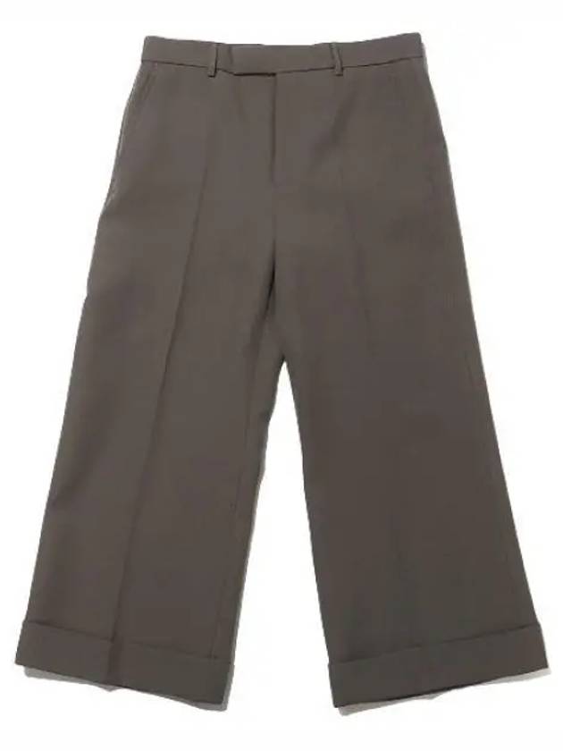 Textured Gabardine Cropped Straight Pants Brown - GUCCI - BALAAN 2