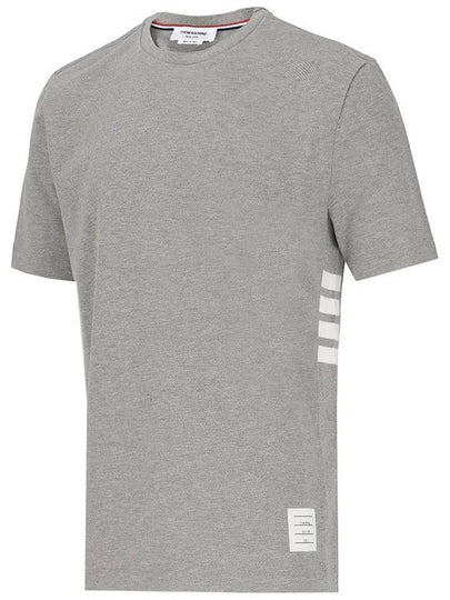 Classic Pique Rib Side Insert 4-Bar Short Sleeve T-Shirt Light Grey - THOM BROWNE - BALAAN 2