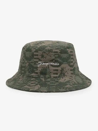 Le Bob Tecido Floral Camouflage Bucket Hat Jacquard Khaki Flowers - JACQUEMUS - BALAAN 2