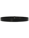 Logo Decorated Leather Belt Black - TOM FORD - BALAAN 3