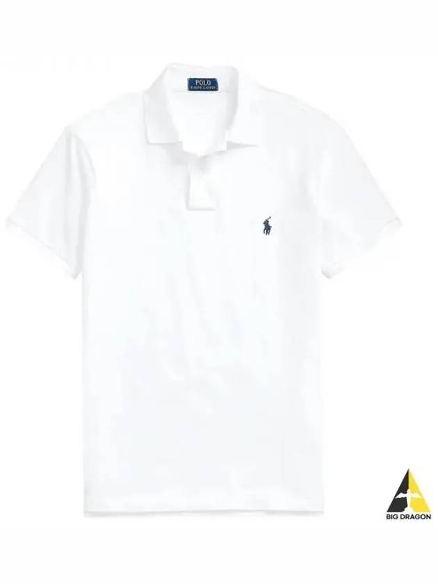 Logo Slim Fit Short Sleeve Polo Shirt White - POLO RALPH LAUREN - BALAAN 2